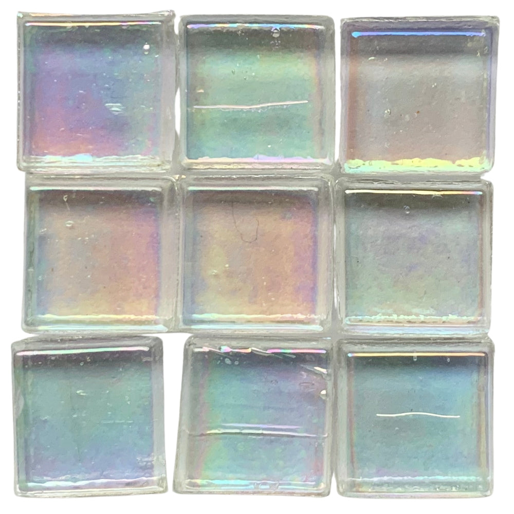 Mosaico de Vidrio Transparente 10mm Blanco Perla