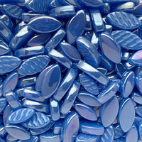Ottoman Bloemblaadjes Parelmoer Blauw