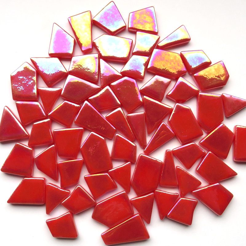 Ottoman Puzzle Irisierend  Orange-Rot