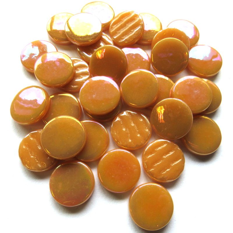 Azulejo Redondo de Vidrio Nácar 18mm Caramelo