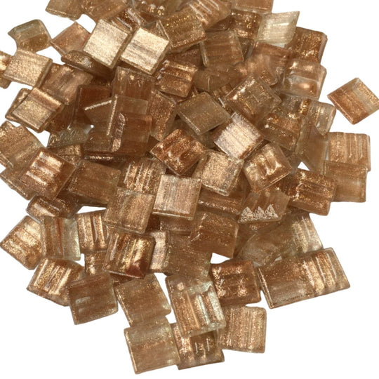 Glasmozaiek met Goud Dooradert 10mm Licht Koper