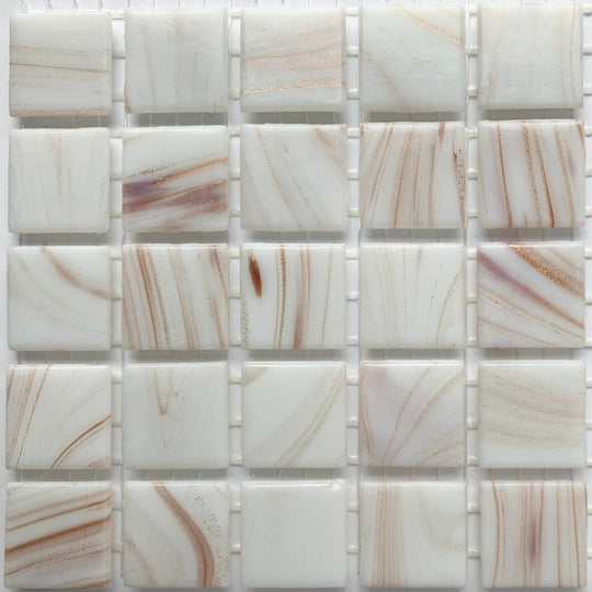 Glasmozaiek met Goud Dooradert 20mm Witgoud