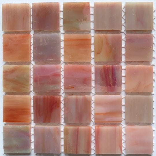 Mosaico de Vidrio Tiffany Glacier 20mm Coral