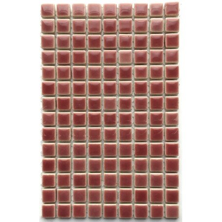 Verre Mosaique - glass mosaic -Glasmosaik-glasmozaïek-Keramiek 10mm Oud Roze - mosaicshop