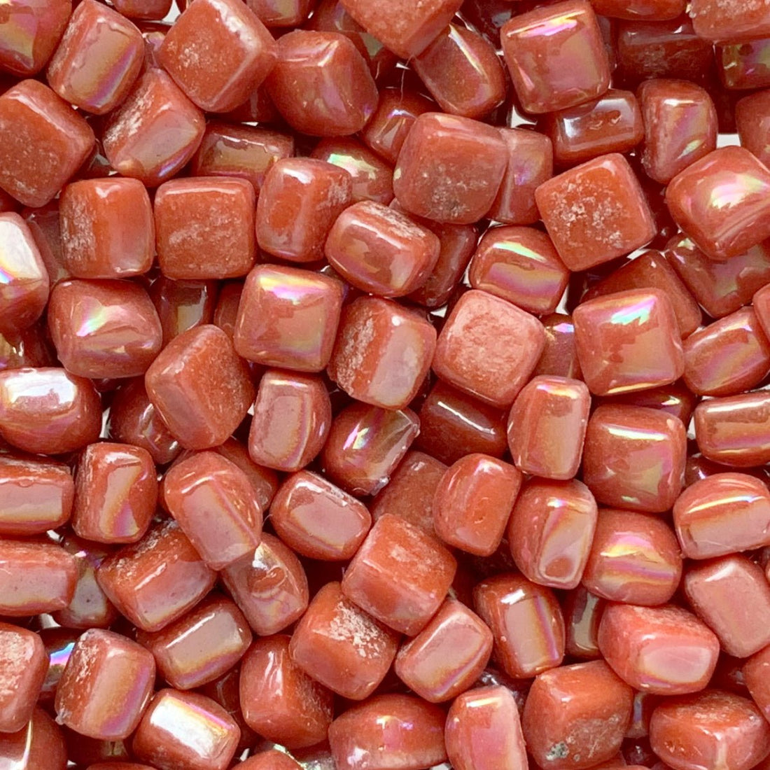 Verre Mosaique - glass mosaic -Glasmosaik-glasmozaïek-Micro Glasmozaiek 4,8mm Parelmoer Watermeloen - mosaicshop