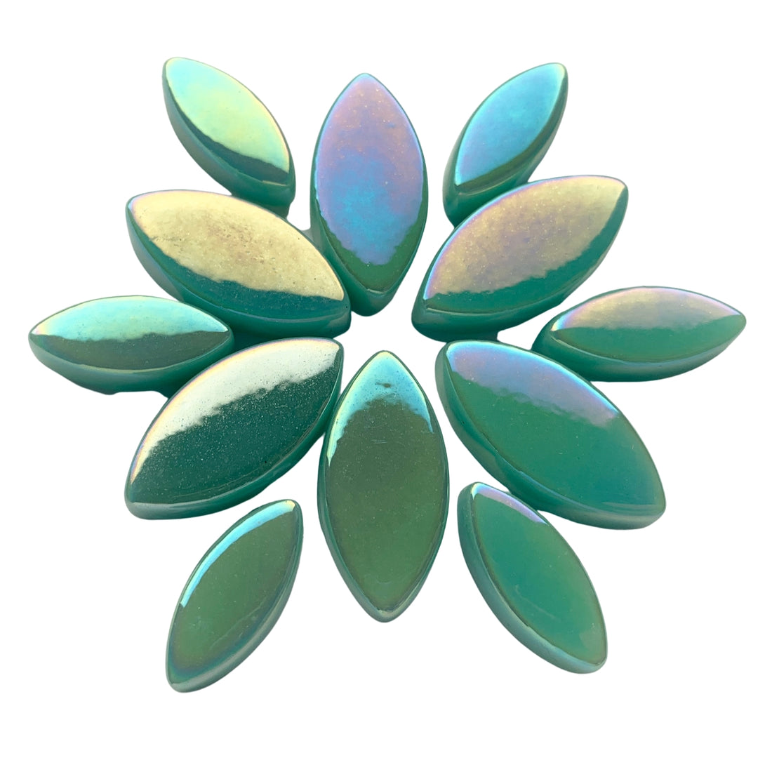 Ottoman Petali di Fiore Madreperla Ciano Chiaro