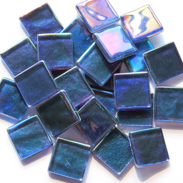 Cristal ondulado iridiscente de 20 mm azul oscuro