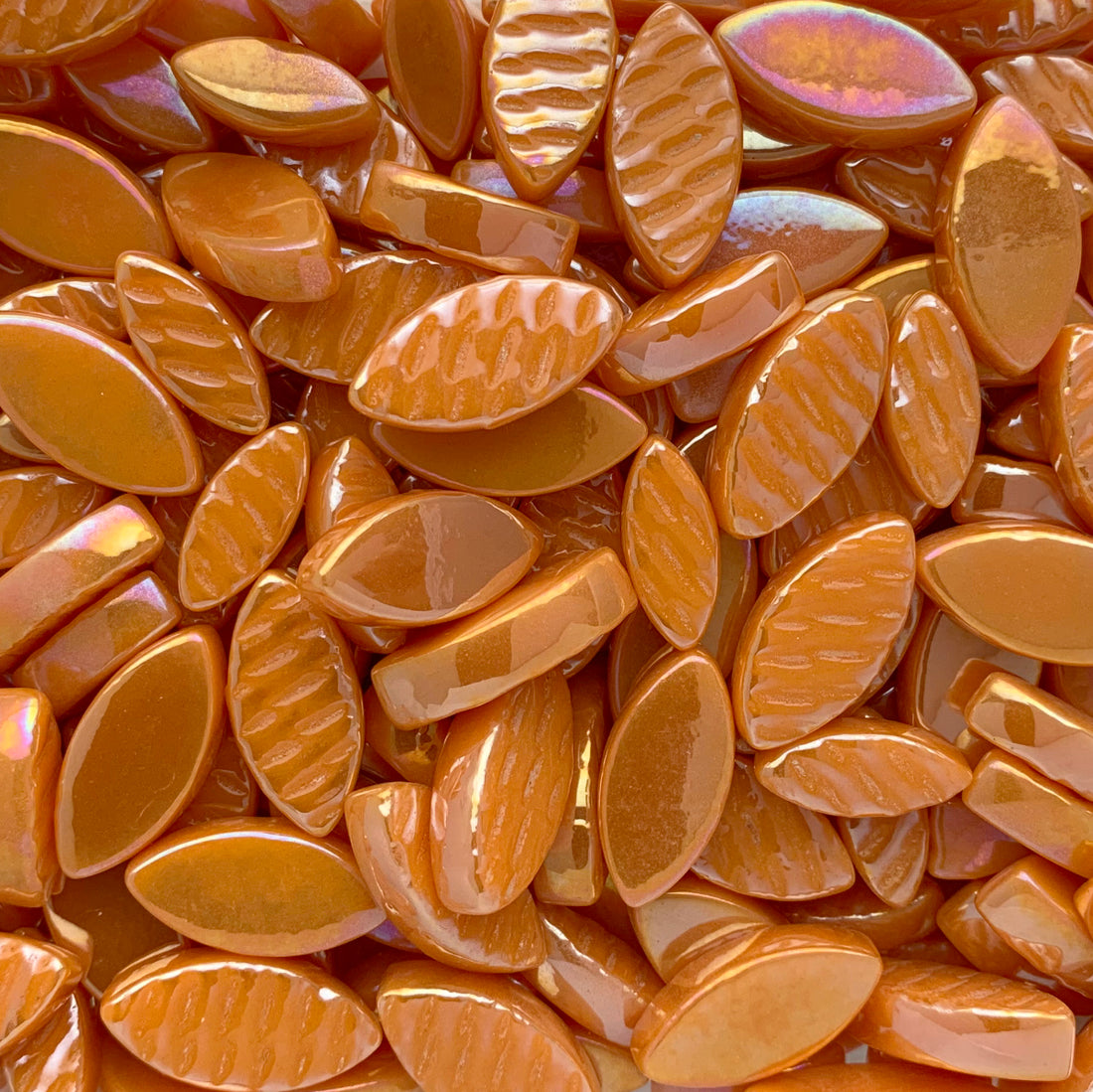 Ottoman Bloemblaadjes Parelmoer Oranje