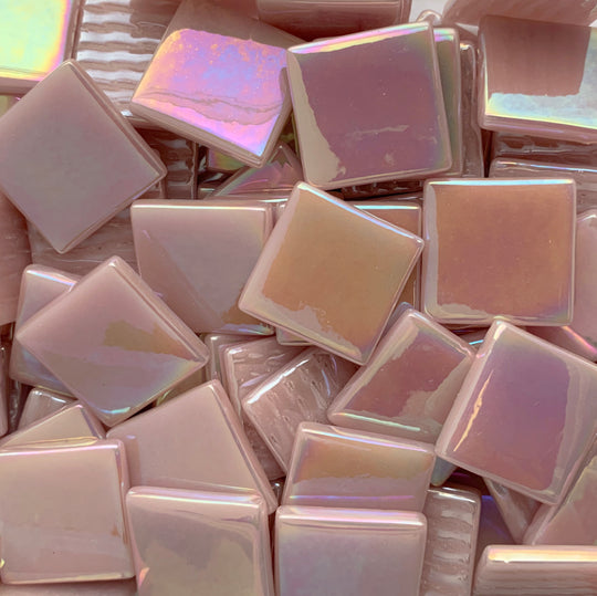 Pâte de Verre Pearlised 25mm Rose