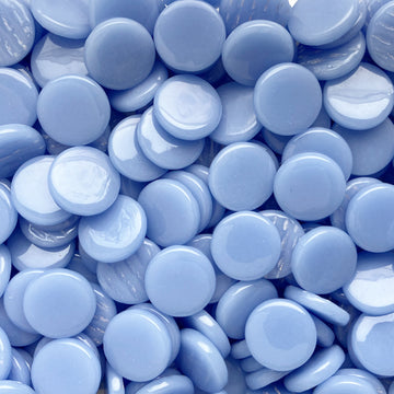 Piastrella di vetro rotonda 18mm Azzurro Chiaro