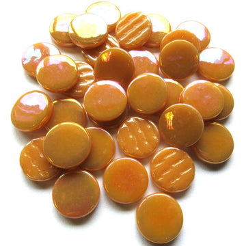 Ronde Glastegel Parelmoer 18mm Toffee