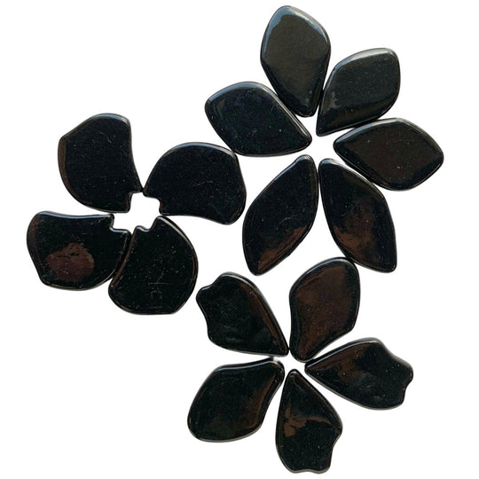 Bloemblaadjes Glas Opaalzwart