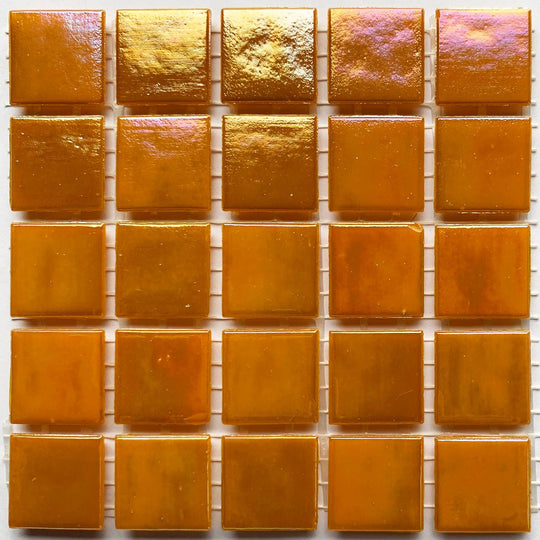 Iridescent Glass Mosaic 20mm  Orange
