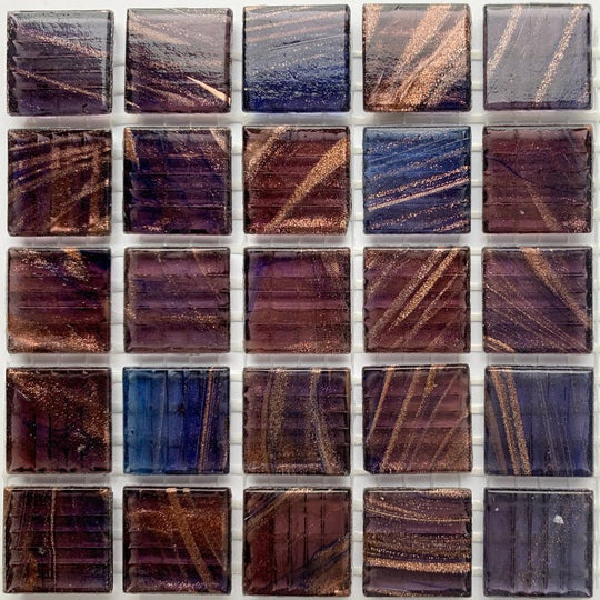 Pâtes De Verre Veiné D'or 20mm Indigo