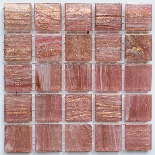 Pâtes de Verre Veiné d'or 20mm  Rouge à Lèvres