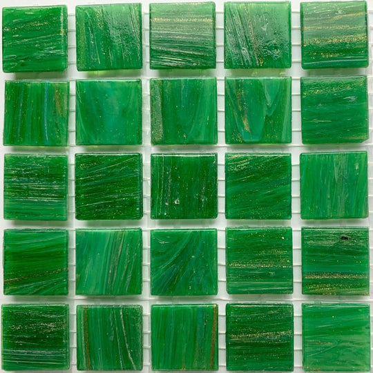 Pâtes de Verre Veiné d'or 20mm  Malachite