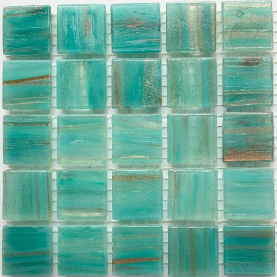 Pâtes de Verre Veiné d'or 20mm  Brume du Nil