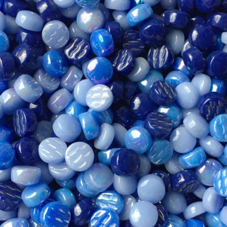 Glasnopjes 12mm Blauw Mix