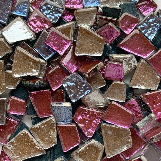 Piastrella di vetro con specchio mix rosa