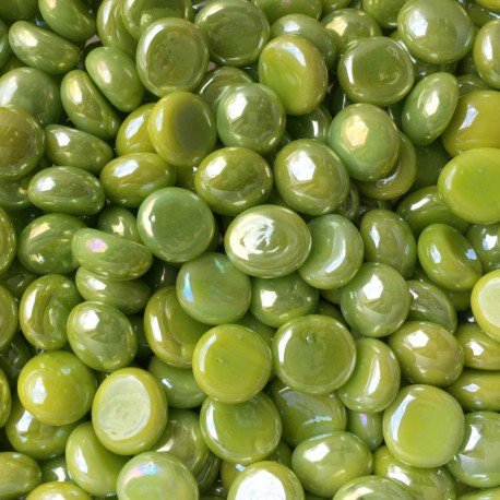 Mini Glass Nuggets 9-13mm  Opal Kiwi