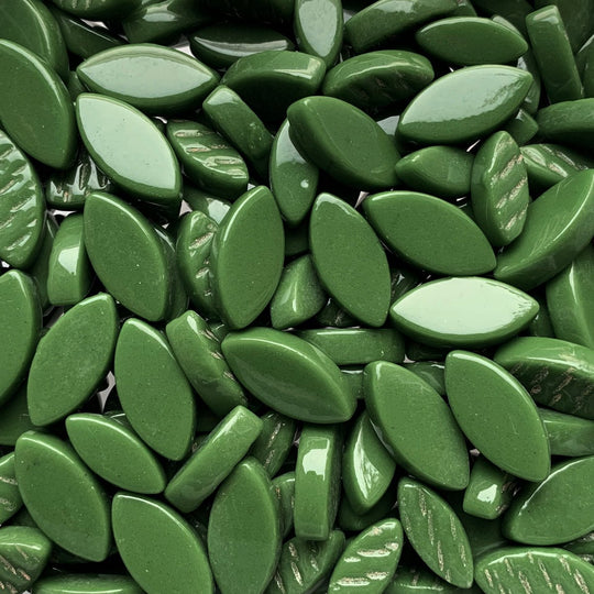Mosaiksteinen Elipsenform Glas  Tannengrün