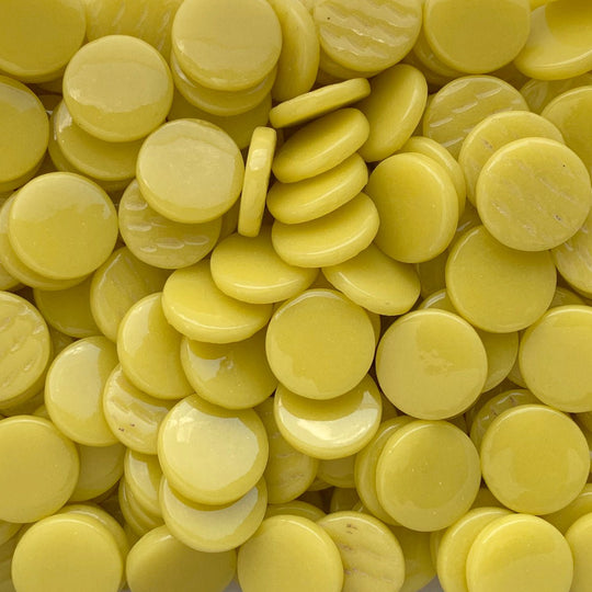 Ronde Glastegel 18mm Opaalgeel