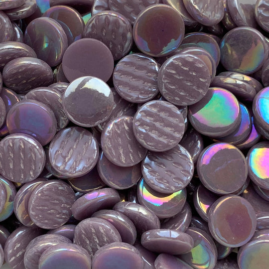 Ronde Glastegel Parelmoer 18mm Lila
